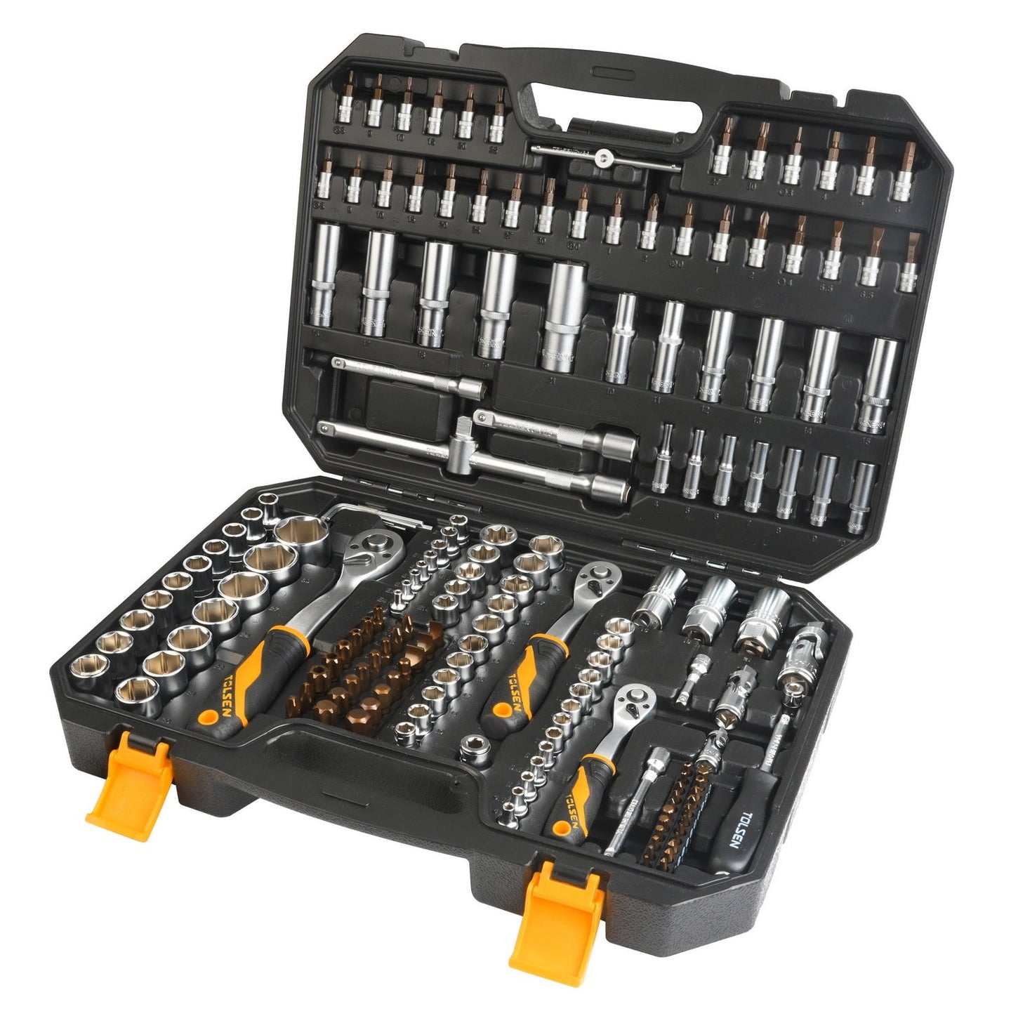 Tolsen Socket Set 1/4" 4-14mm -1/2" 10-32mm-3/8 10-19mm  175pc (Industrial) - Buy Now Online at Trade DIY Direct