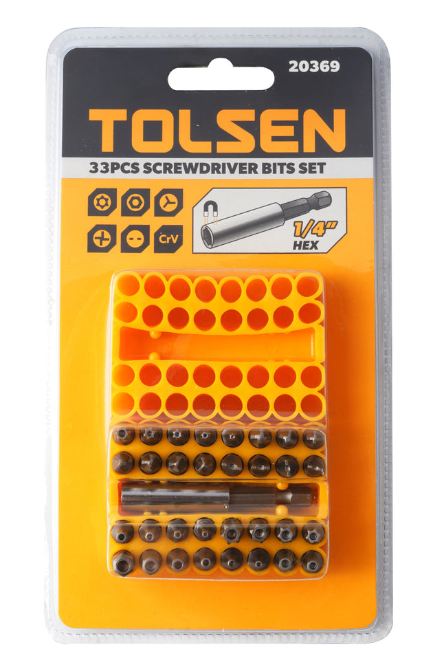 Tolsen 33pcs Magnetic Bit Holder Set - Buy Now Online at Trade DIY Direct