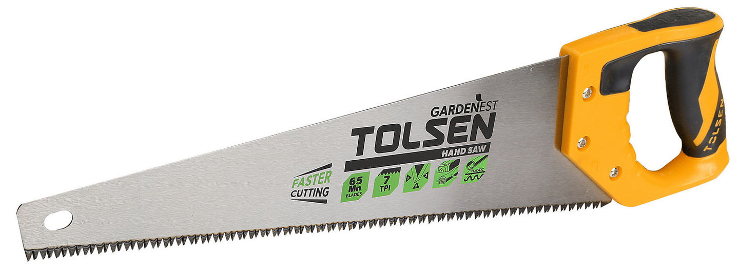 Tolsen Saw Hand 550mm TPR Handle 7T - Buy Now Online at Trade DIY Direct