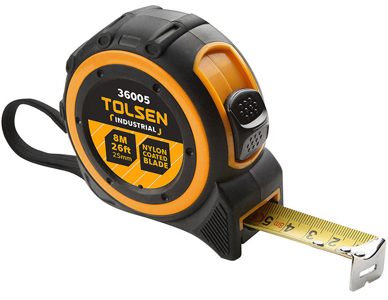 Tolsen Tape Measure 8M/26ft x 25mm Blade Abs - Buy Now Online at Trade DIY Direct