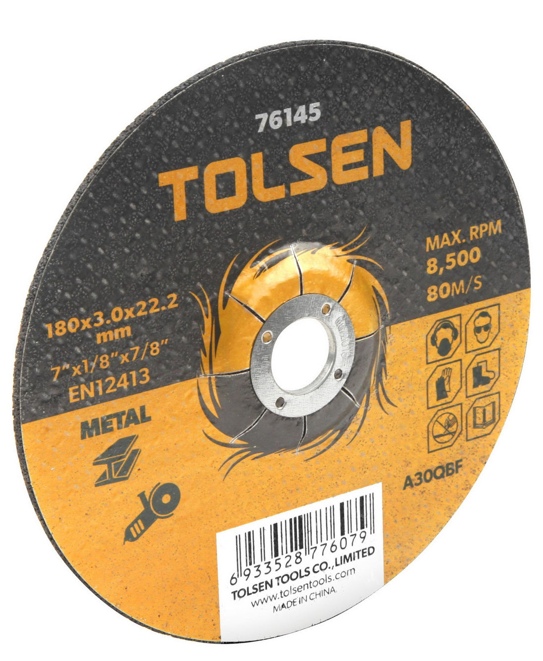 Tolsen Disc Cutting Depressed Steel 115x3.0x22.2mm - Buy Now Online at Trade DIY Direct