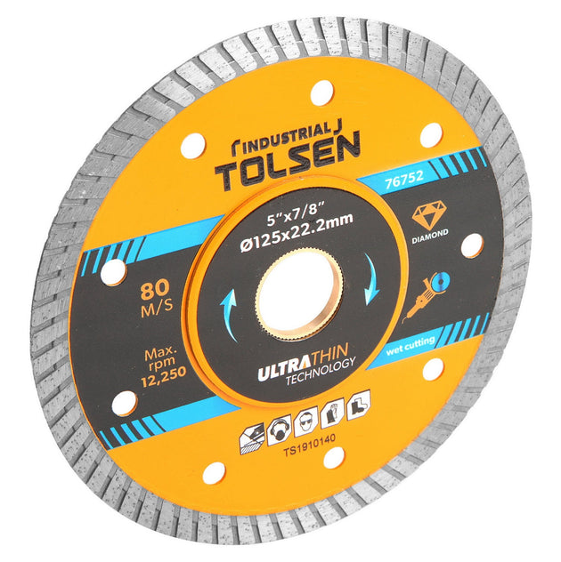 Tolsen Diamond Blade Ultra Thin 115mmx22.2x1.2mm 8mm (Industrial) - Buy Now Online at Trade DIY Direct