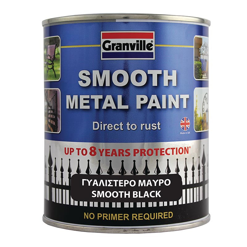 Granville Smooth Metal Paint Black 750ml - Buy Now Online at Trade DIY Direct