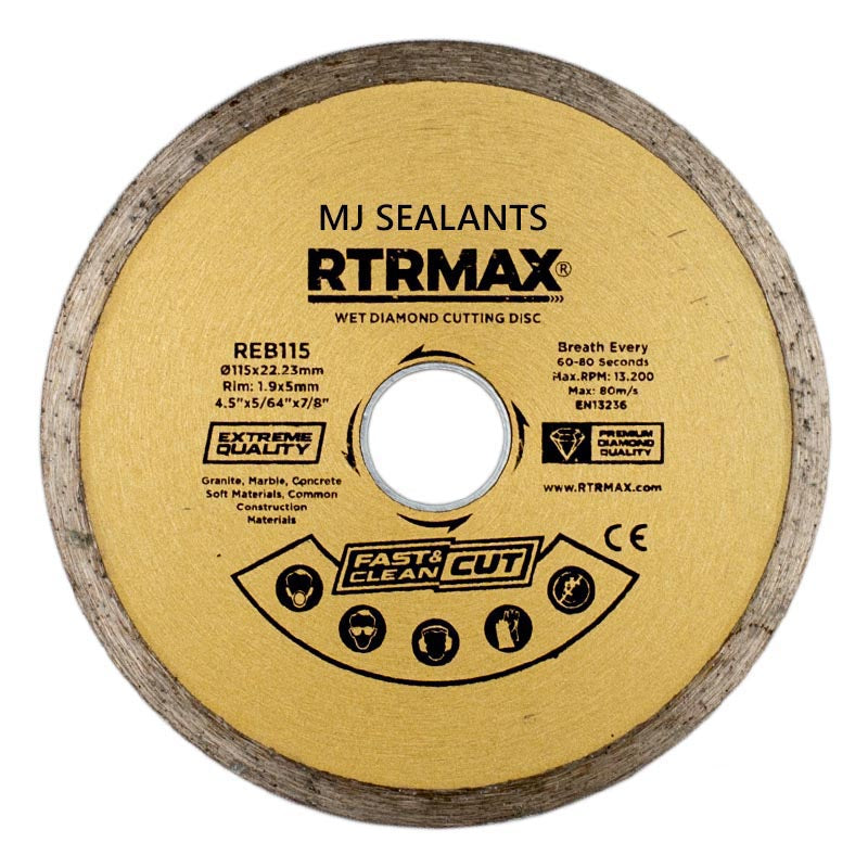 RTRMAX Wet Diamond Cutting Disc 115 / 230 - Buy Now Online at Trade DIY Direct