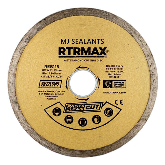 RTRMAX Wet Diamond Cutting Disc 115 / 230 - Buy Now Online at Trade DIY Direct