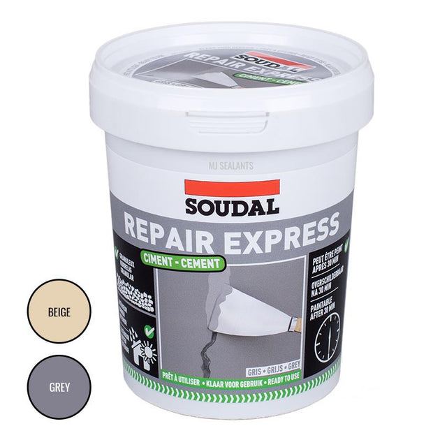 Soudal Repair Express Cement Grey / Beige 900ml - Buy Now Online at Trade DIY Direct