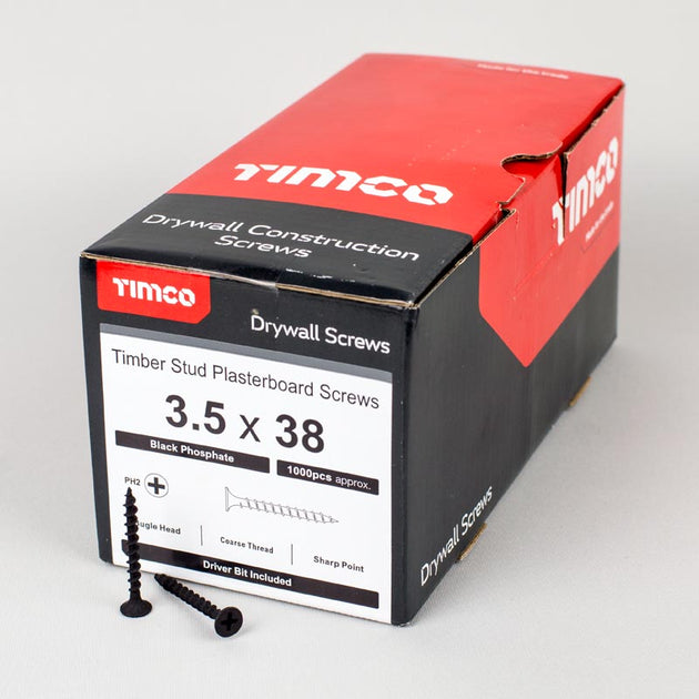 Timco Black Drywall Screws Coarse Thread - Buy Now Online at Trade DIY Direct