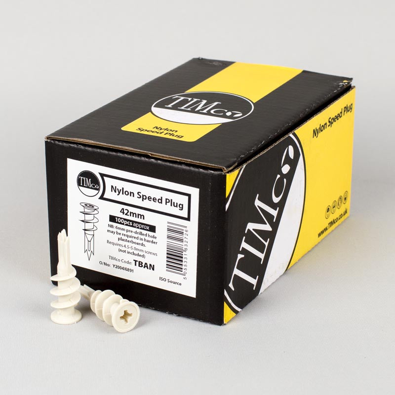 Timco Nylon Speed Plugs 42mm 100pcs - Buy Now Online at Trade DIY Direct