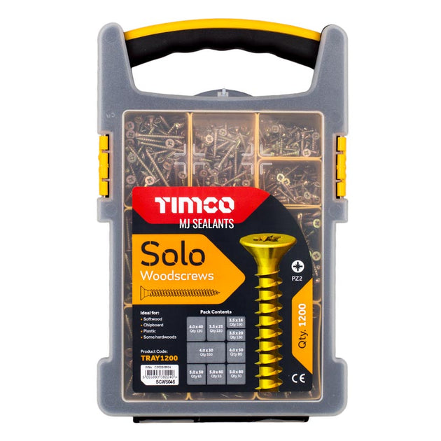 Timco Solo Chipboard & Woodscrews Mixed Tray - Buy Now Online at Trade DIY Direct