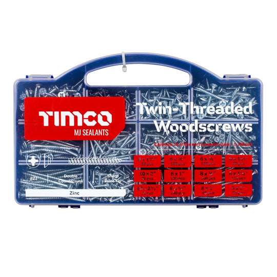 Timco Twin Threaded Woodscrews Mixed Tray - Buy Now Online at Trade DIY Direct