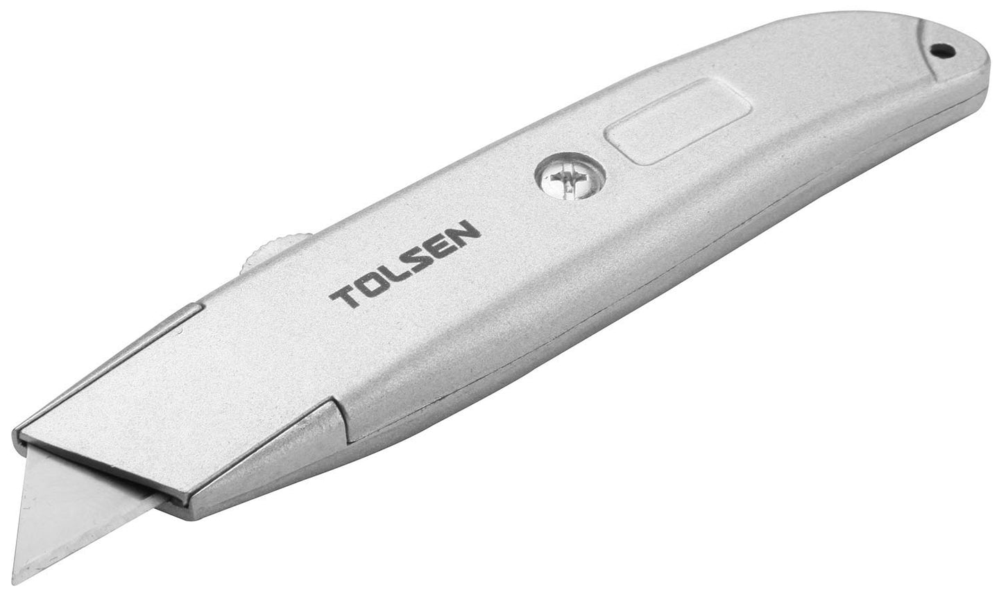 Tolsen Aluminium Retractable Utility Knife - Buy Now Online at Trade DIY Direct