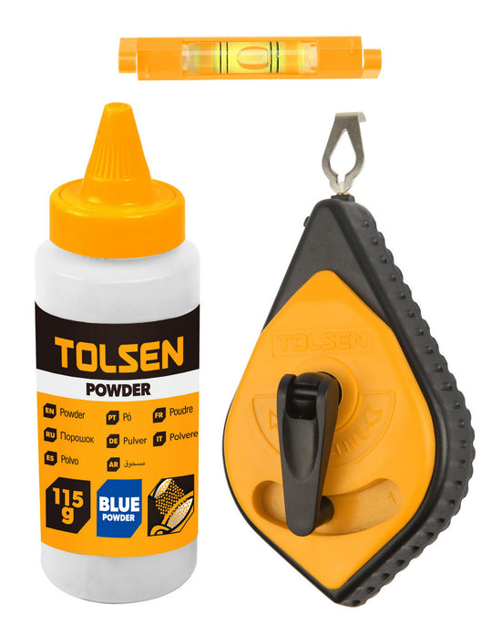 Tolsen Chalk Line Refill and Spirit Bubble Set 30m - Buy Now Online at Trade DIY Direct