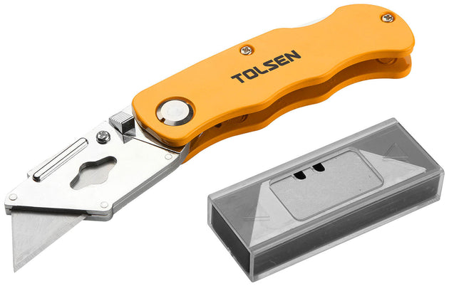 Tolsen Folding Utility Knife Lock Back 5 Blades - Buy Now Online at Trade DIY Direct