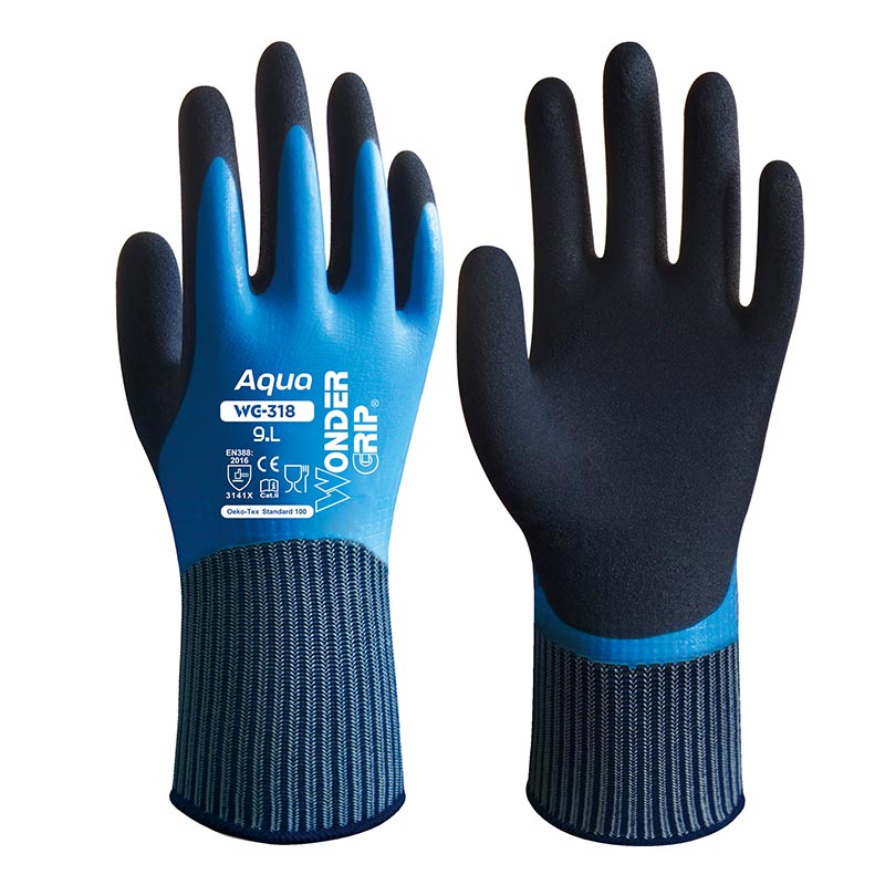 Wonder Grip WG-318 Aqua Latex Coated Gloves - Buy Now Online at Trade DIY Direct